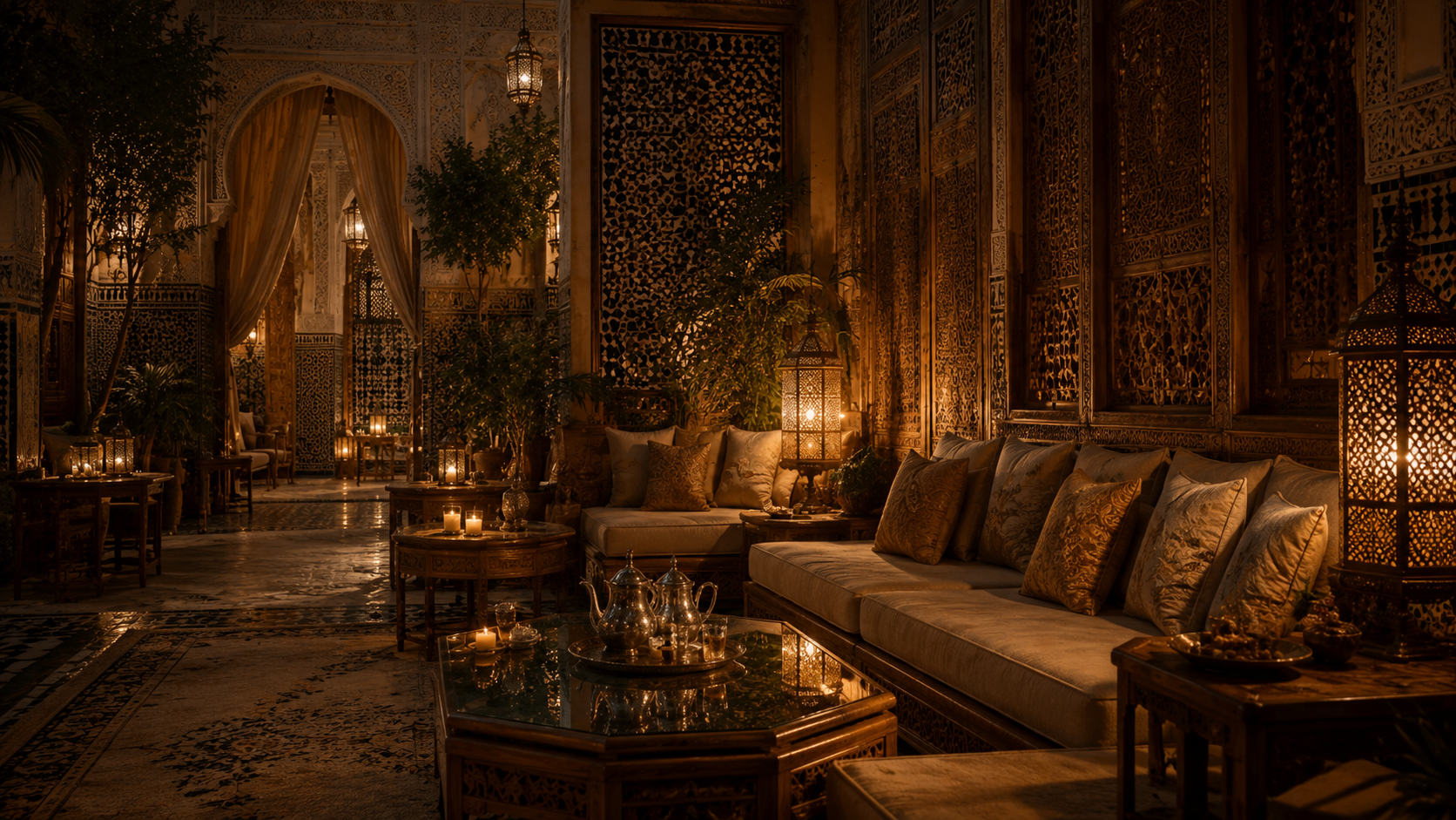 Tea room & lounge - Dar Al Andalus Fez